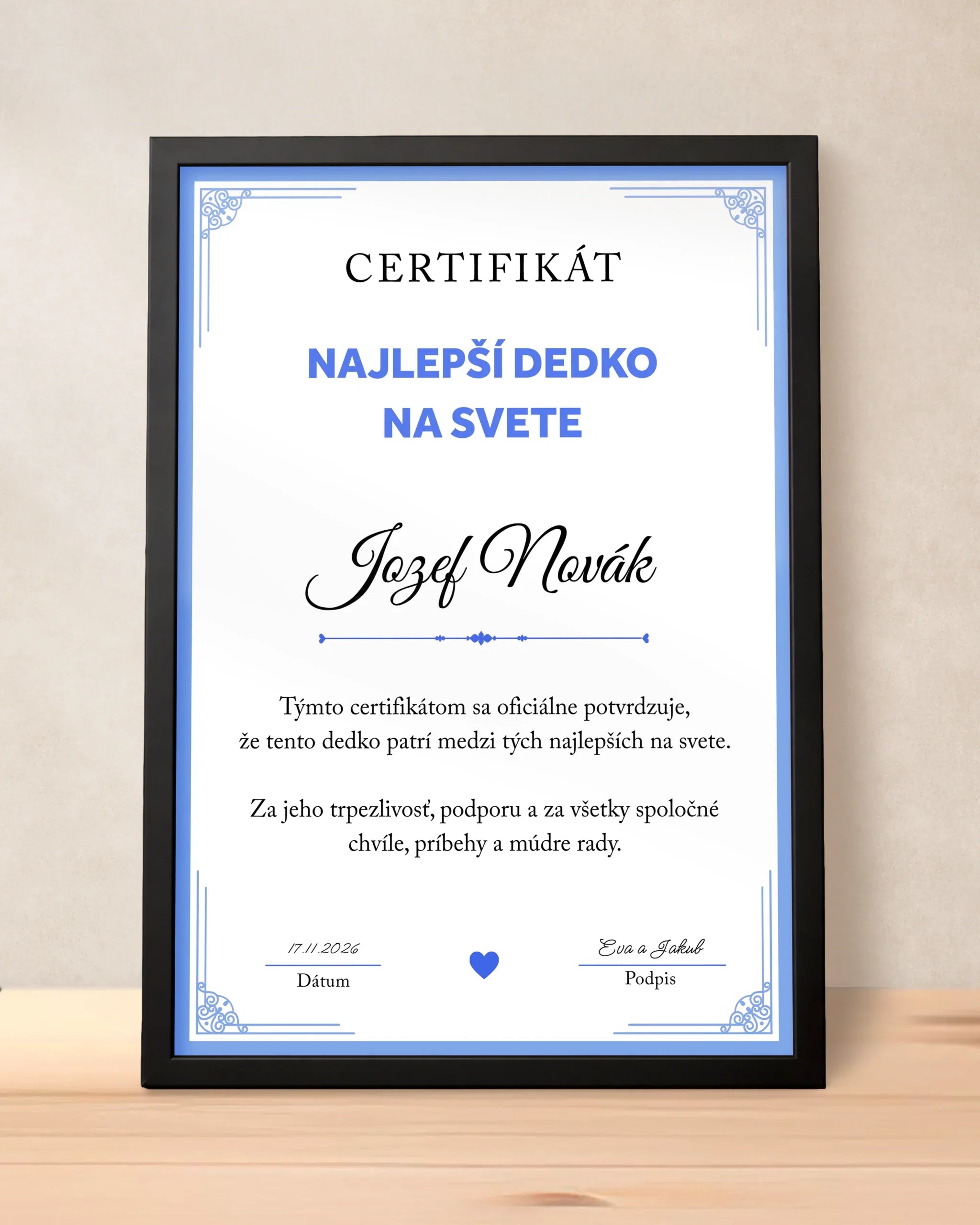 Certifikáty pre dedka