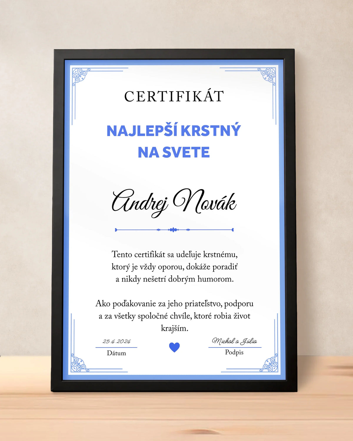 Certifikáty pre krstného