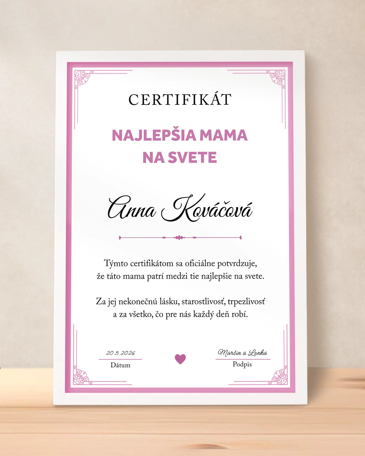 Certifikáty pre mamu