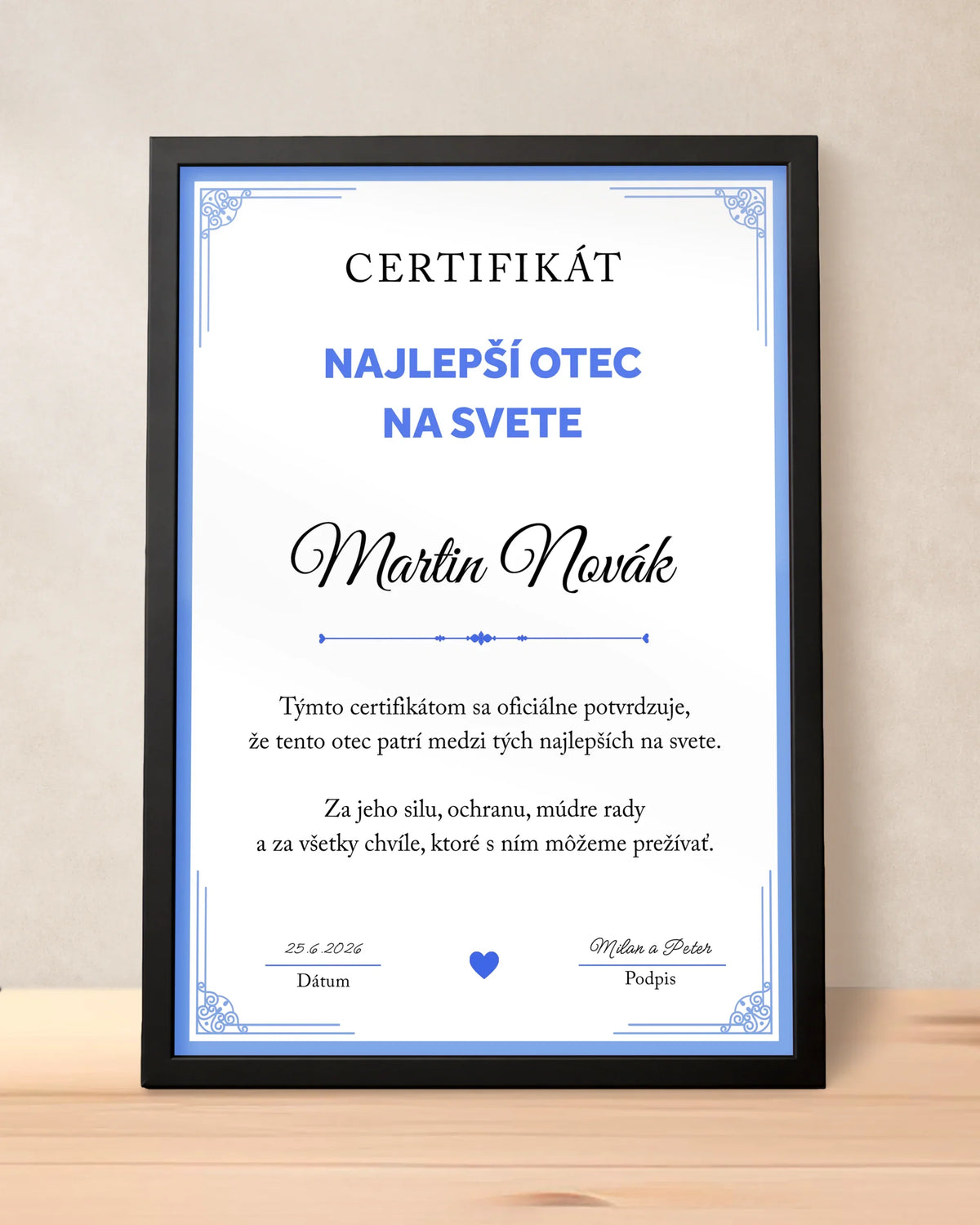 Certifikáty pre otca