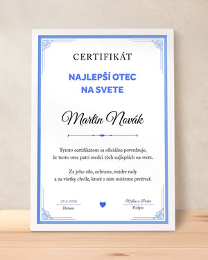 Certifikát Najlepší otec na svete