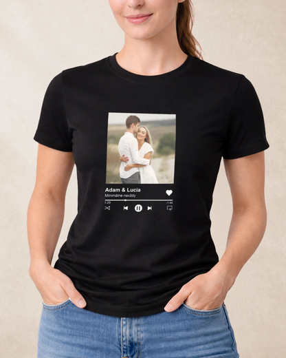 Dámske tričko – Spotify s tvojou fotkou