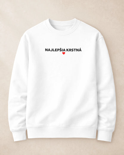Mikina bez kapucne Najlepšia Krstná