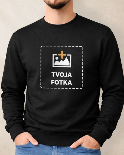 Unisex Mikina bez kapucne s vlastnou fotkou