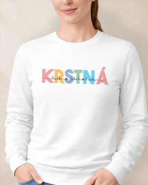 Mikina bez kapucne Krstná s menami krstných detí