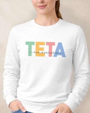 Mikina bez kapucne Teta s menami detí