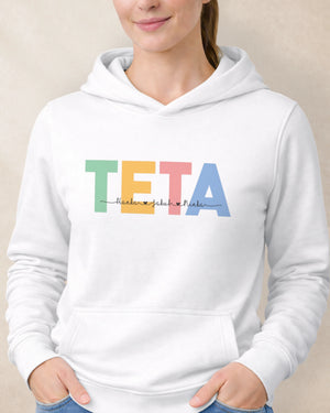 Mikina Teta s menami detí
