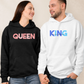 Párové mikiny King & Queen s vlastnými menami