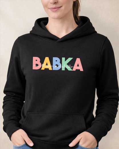 Mikina BABKA s menami vnúčat