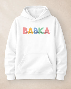 Mikina BABKA s menami vnúčat