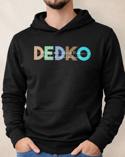 Mikina DEDKO s menami vnúčat
