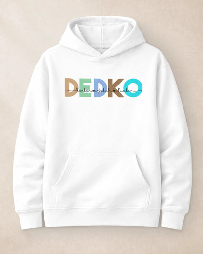 Mikina DEDKO s menami vnúčat