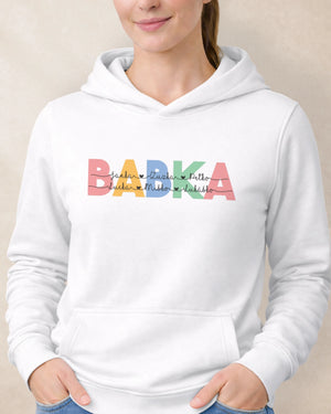 Mikina BABKA s menami vnúčat