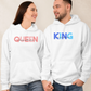 Párové mikiny King & Queen s vlastnými menami