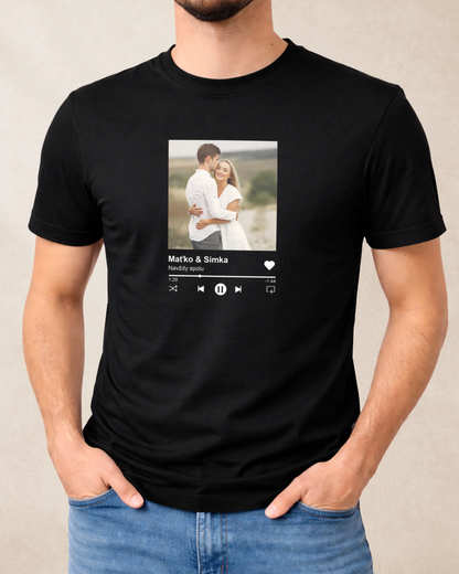 Pánske tričko – Spotify s tvojou fotkou